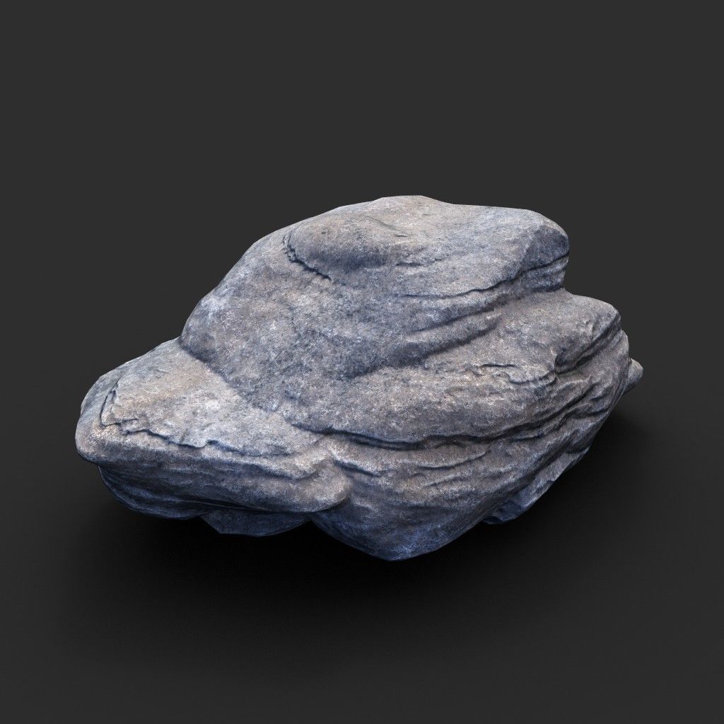 Low poly Gray Boulder Beach Rock Collection 210106 Low-poly 3D model_8