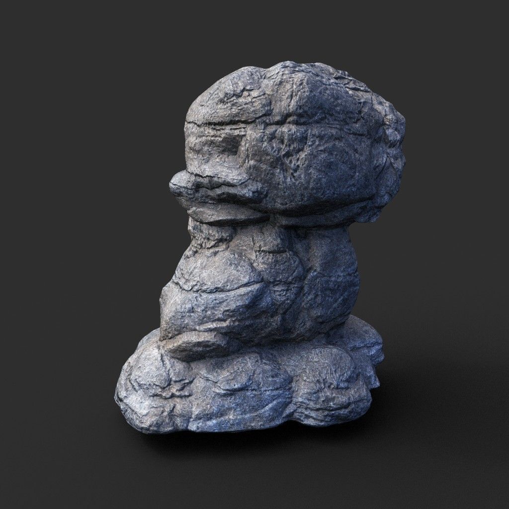 Low poly Gray Boulder Beach Rock Collection 210106 Low-poly 3D model_47