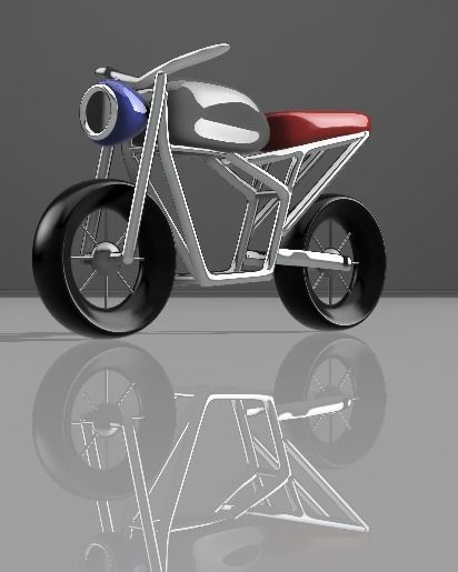 Electric Scrambler Bike Frame Design 3D model_2