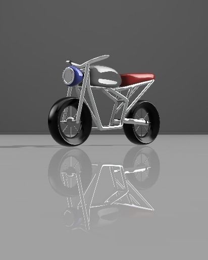 Electric Scrambler Bike Frame Design 3D model_1