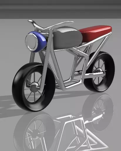 Electric Scrambler Bike Frame Design 3D model_0