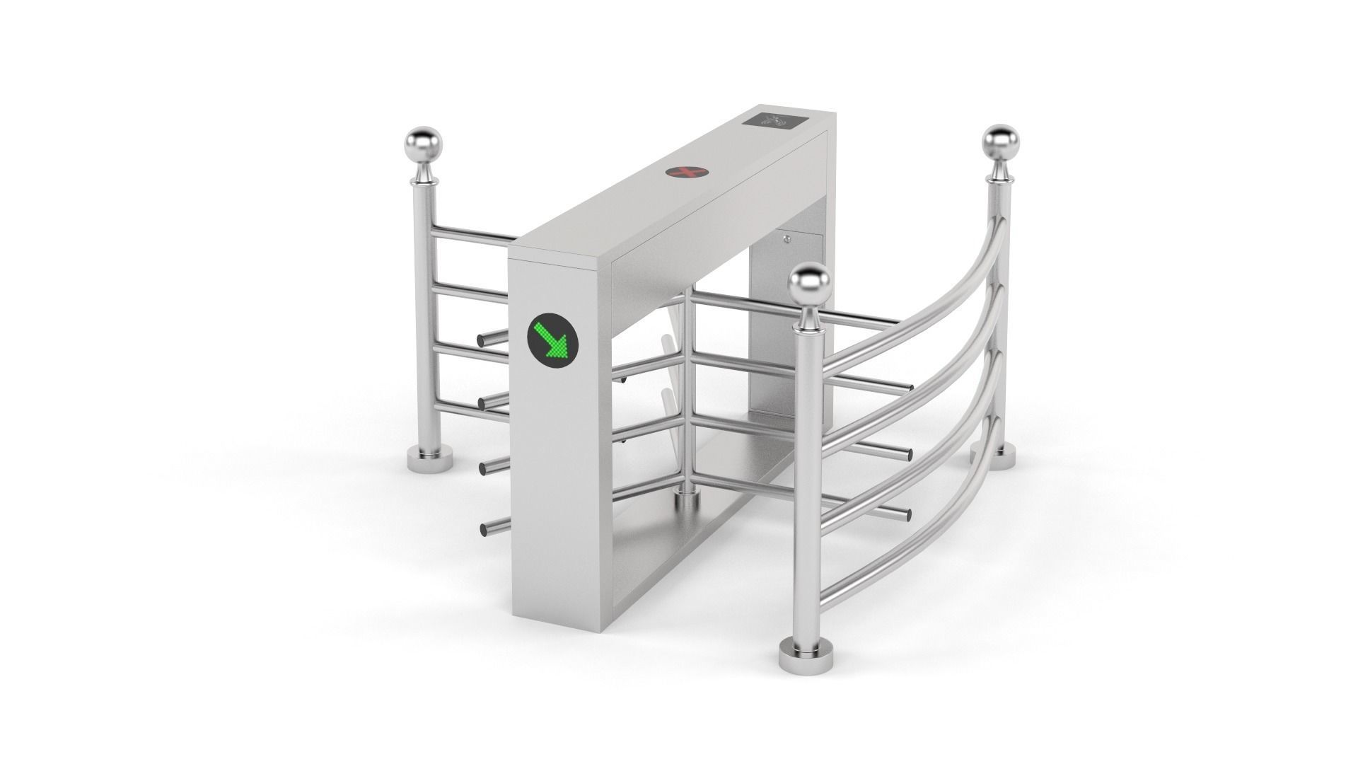 Half Height Tripod Turnstile Gate 3D model_2