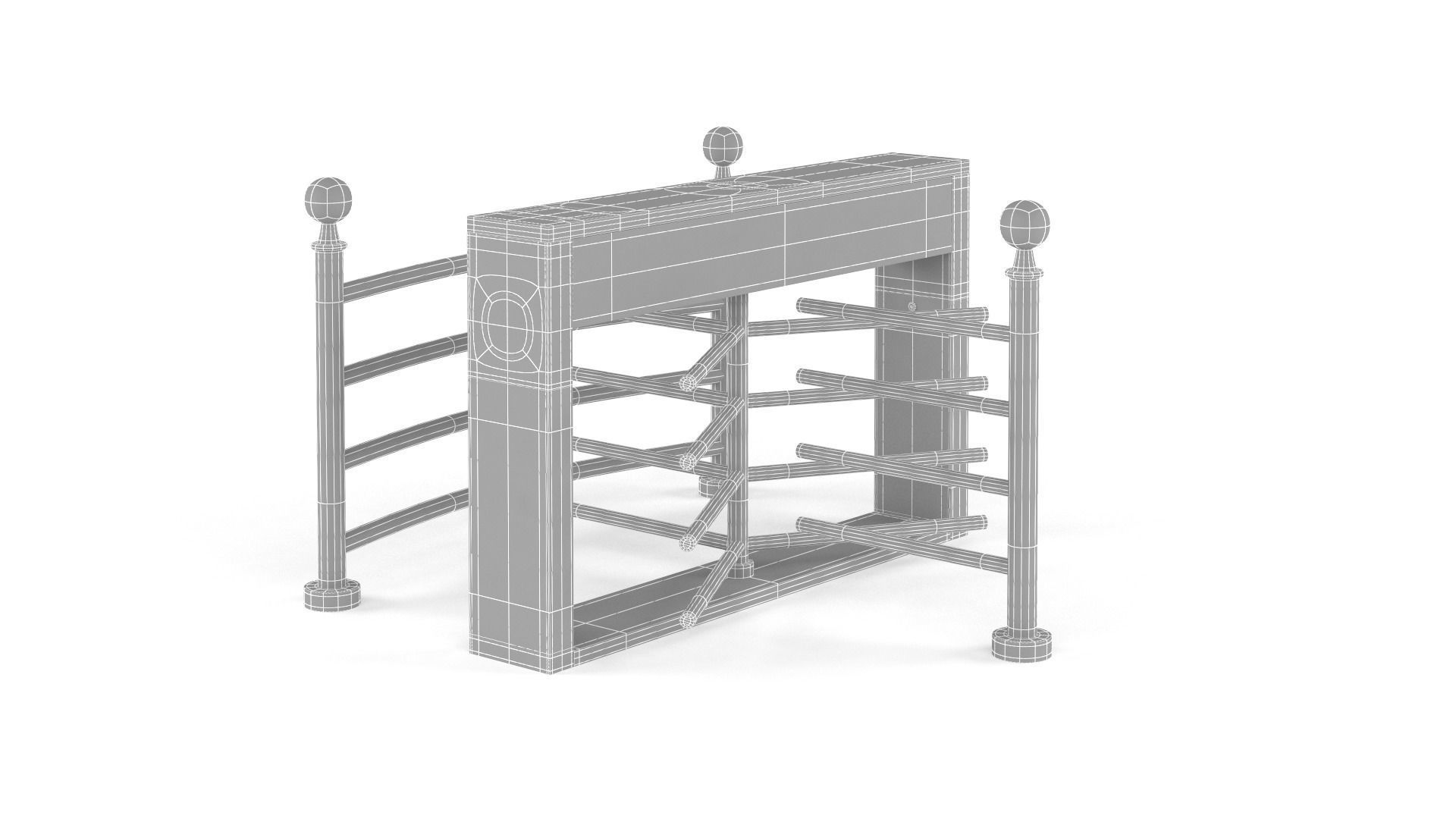 Half Height Tripod Turnstile Gate 3D model_8