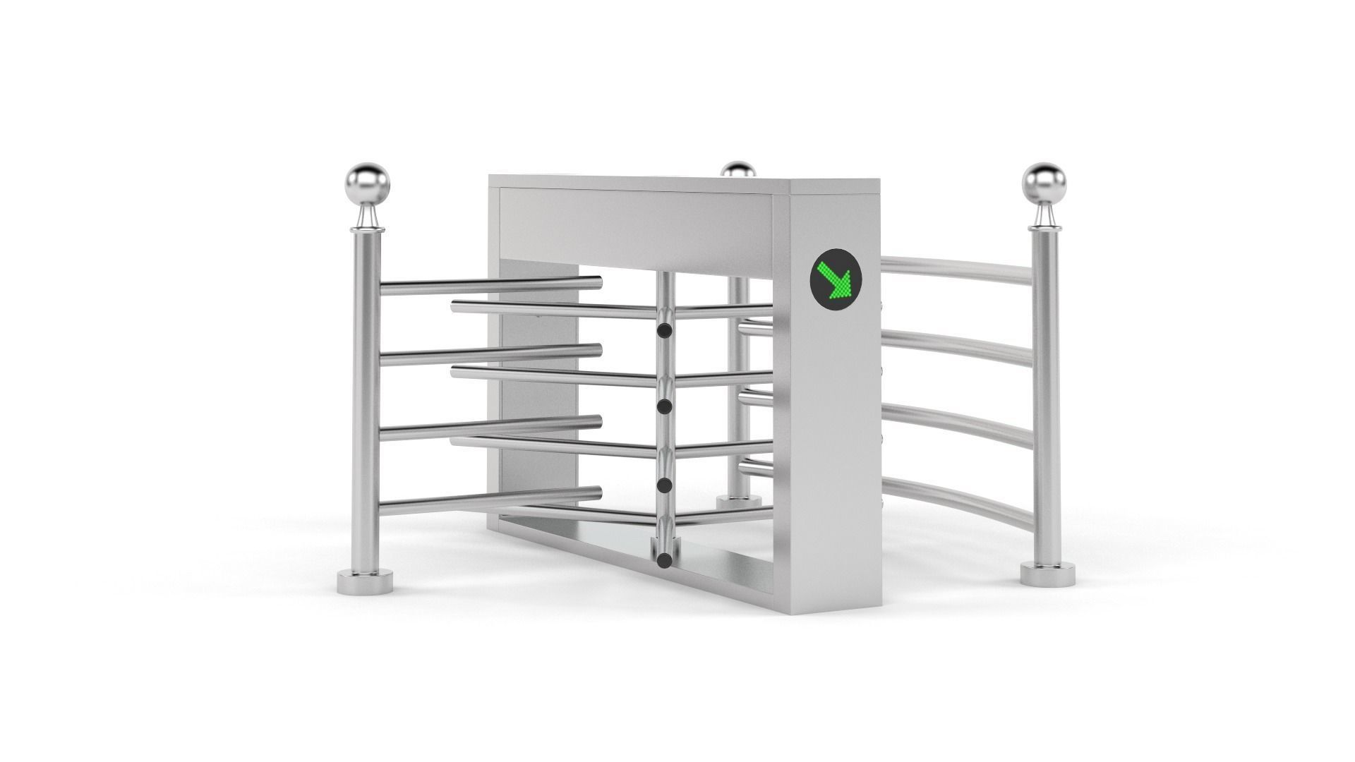 Half Height Tripod Turnstile Gate 3D model_4