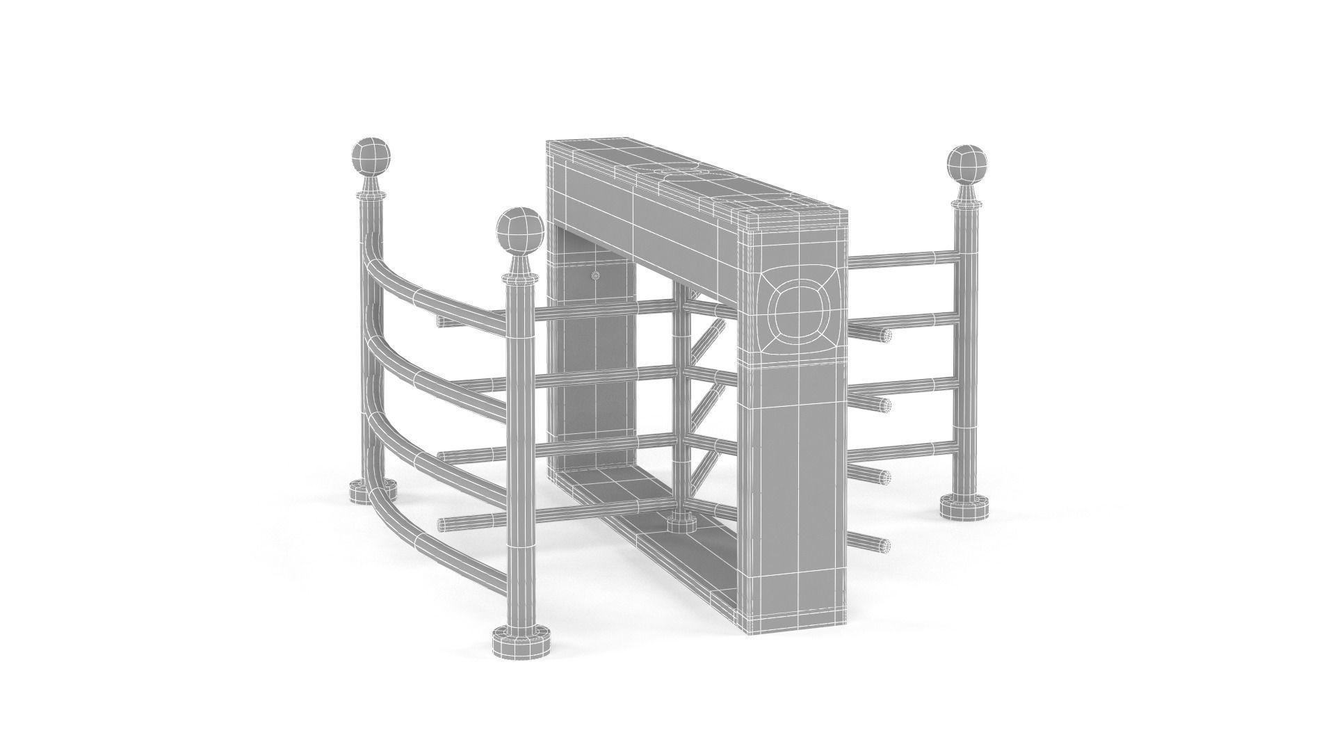 Half Height Tripod Turnstile Gate 3D model_5