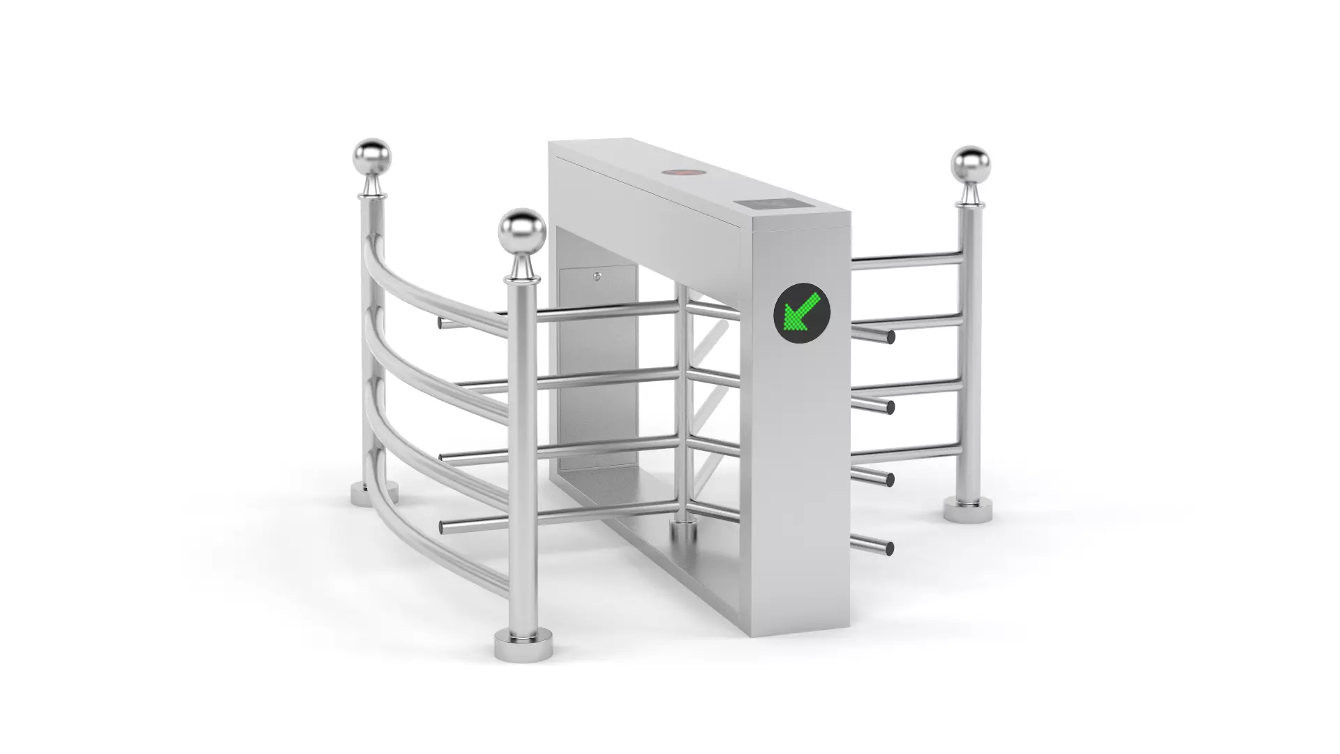 Half Height Tripod Turnstile Gate 3D model_0