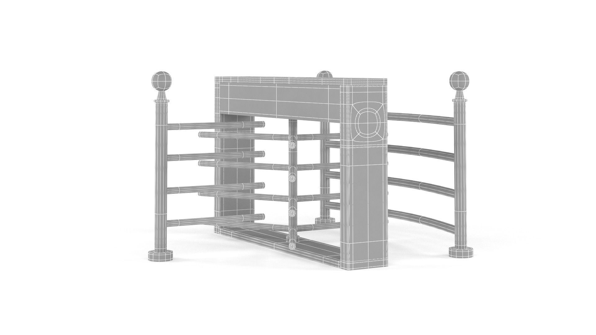 Half Height Tripod Turnstile Gate 3D model_9