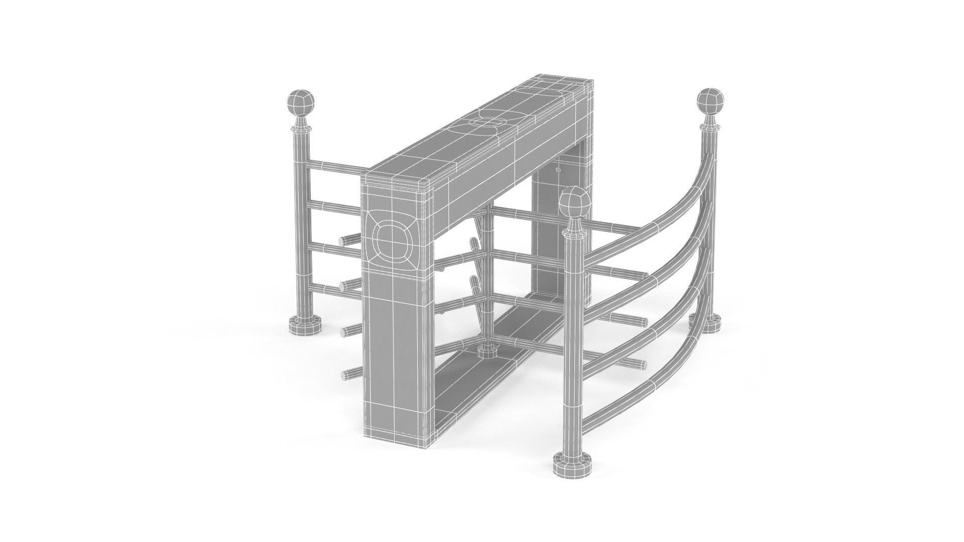 Half Height Tripod Turnstile Gate 3D model_7