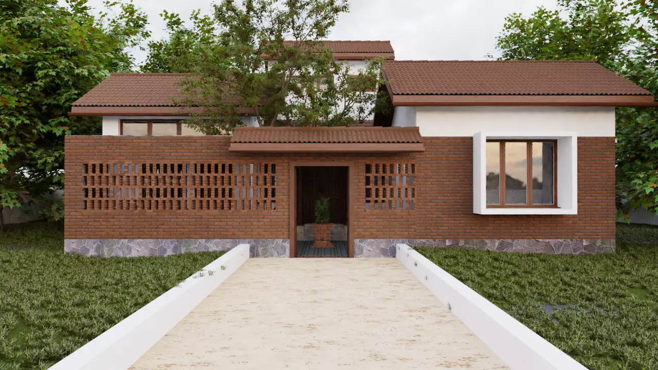 COURTYARD HOUSE 3D model_0