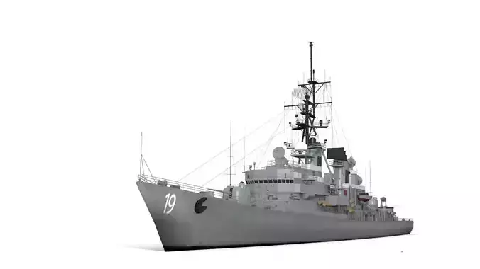 DDG 19  USS Tattnall Low-poly 3D model