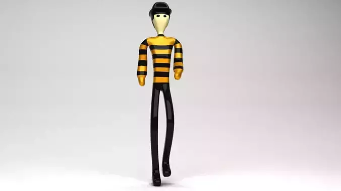 Phantomin man character 3d modelling 3d max 2018  Low-poly 3D model