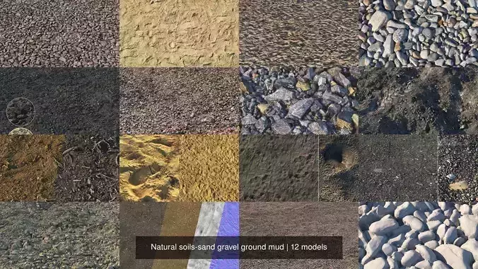 Natural soils-sand gravel ground mud