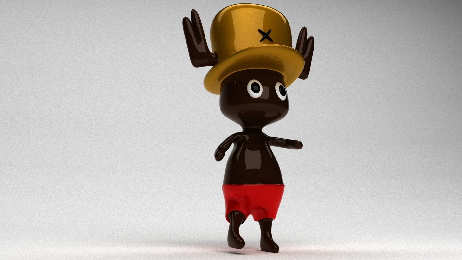 Chopper one piece character 3d modelling 3d max Low-poly 3D model_8