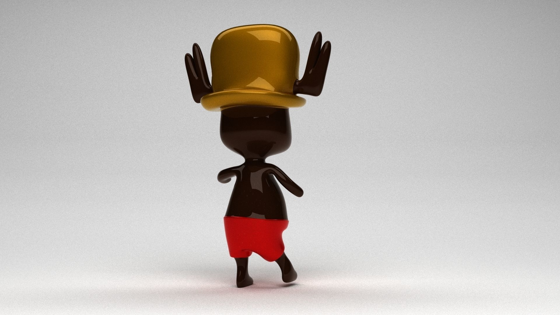 Chopper one piece character 3d modelling 3d max Low-poly 3D model_4