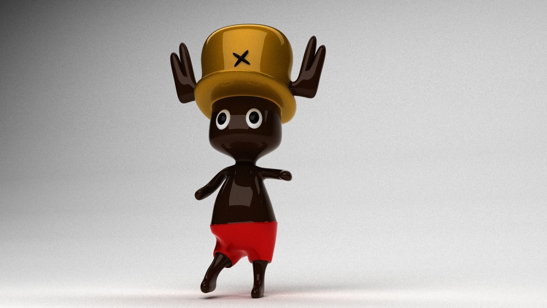 Chopper one piece character 3d modelling 3d max Low-poly 3D model_1