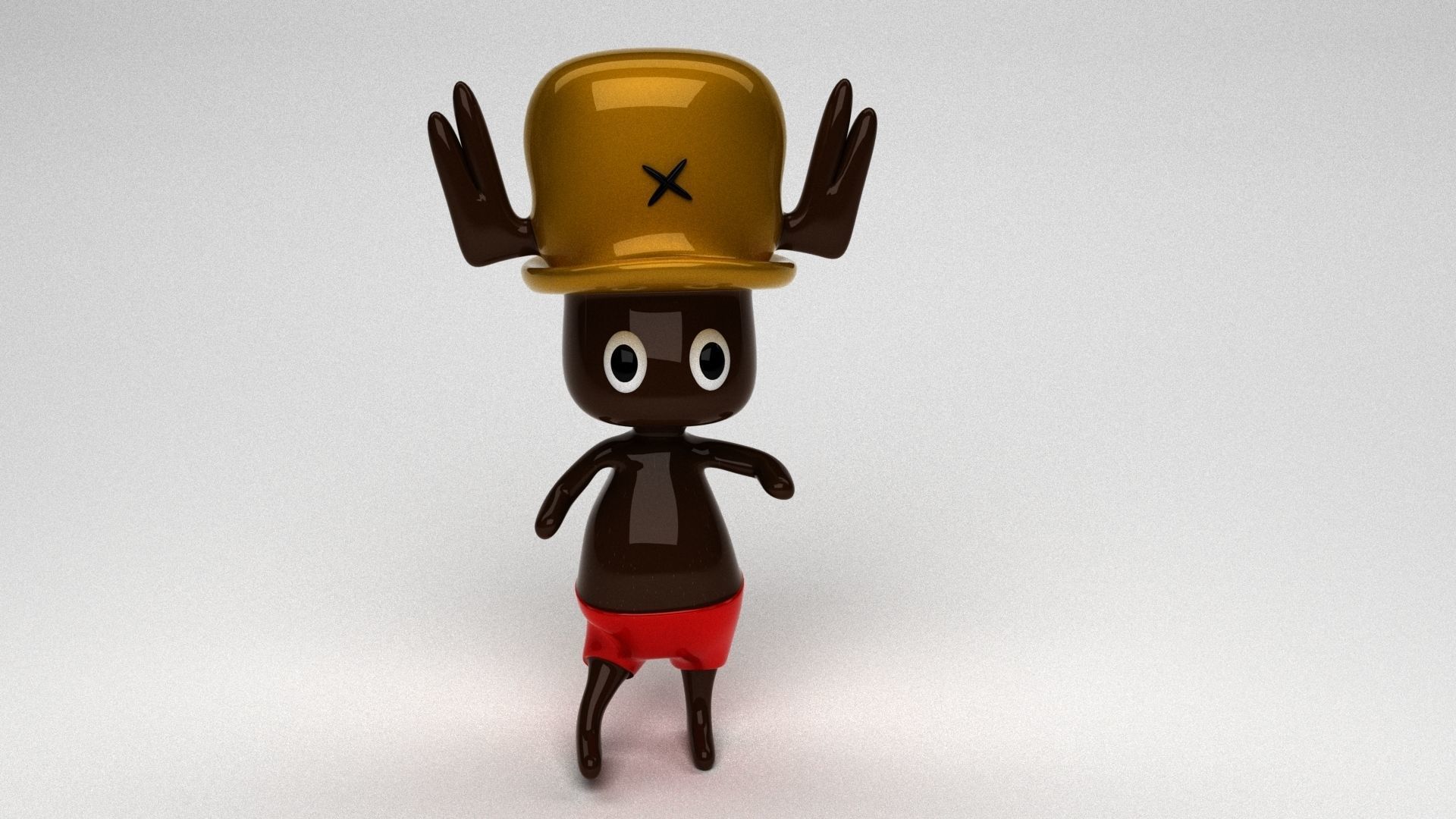 Chopper one piece character 3d modelling 3d max Low-poly 3D model_7