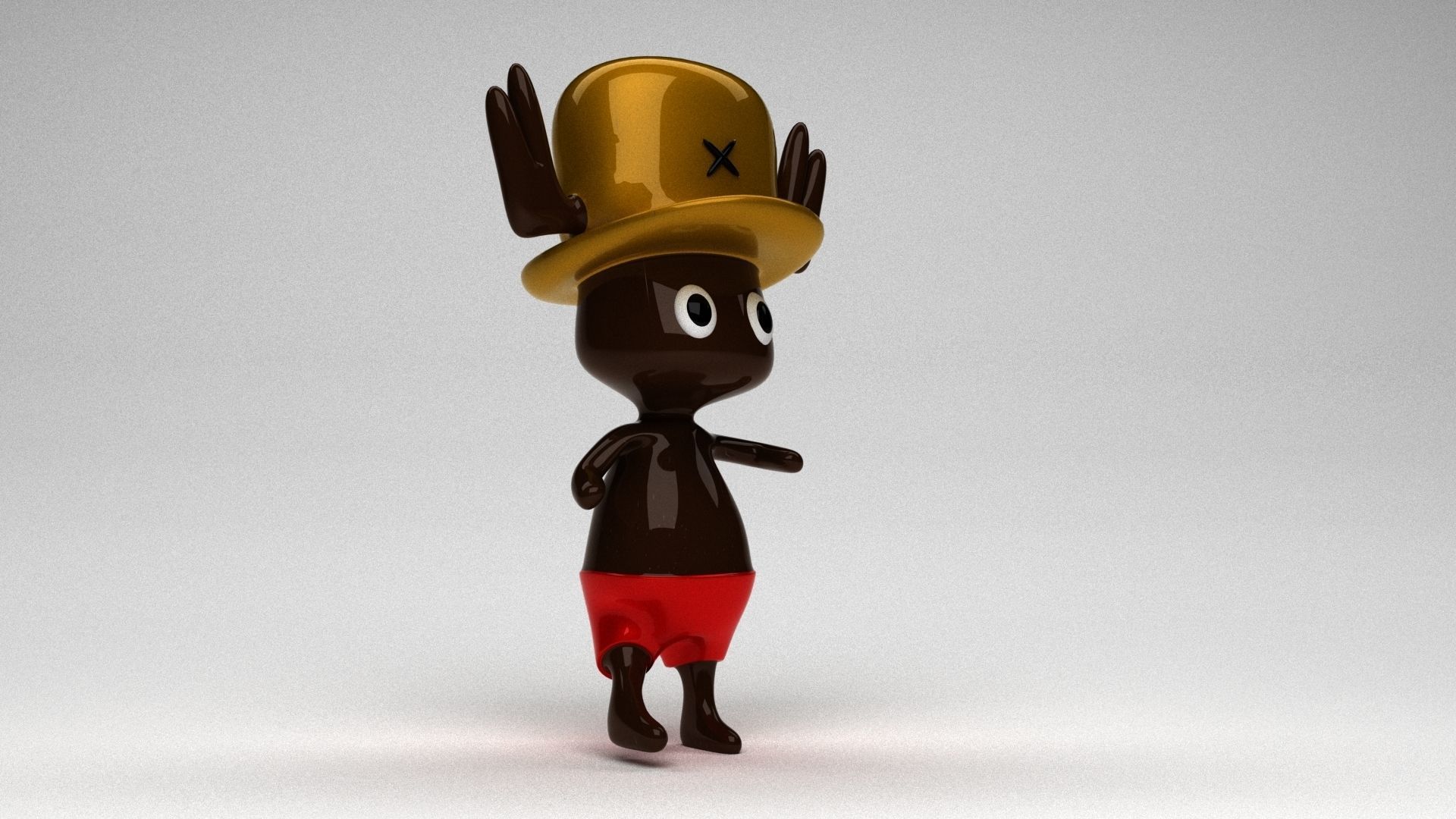 Chopper one piece character 3d modelling 3d max Low-poly 3D model_2