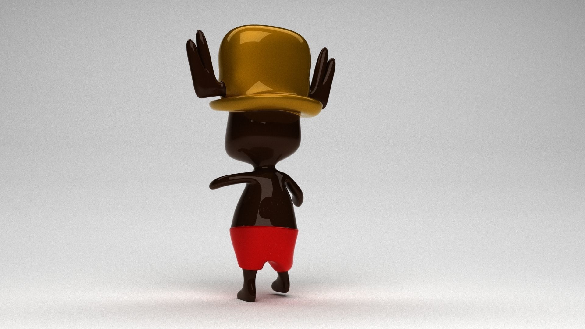 Chopper one piece character 3d modelling 3d max Low-poly 3D model_5