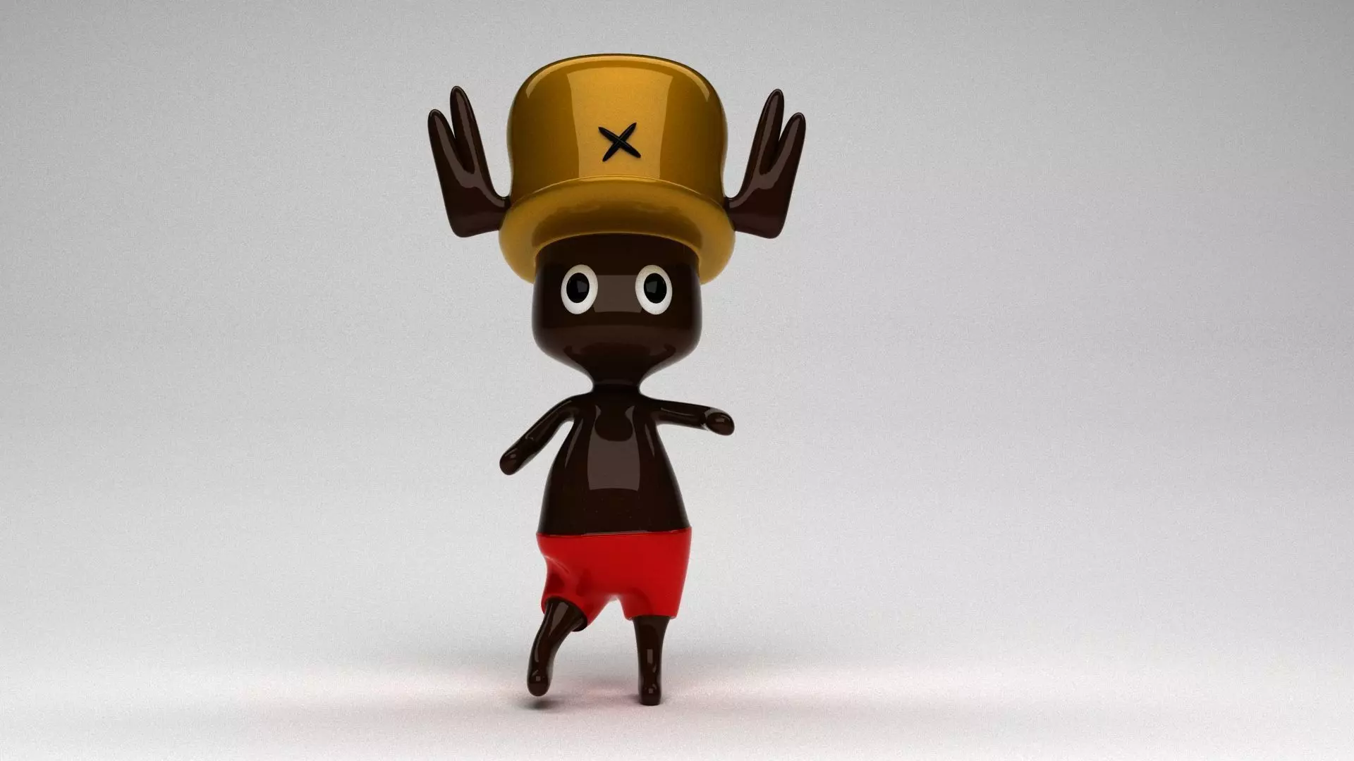 Chopper one piece character 3d modelling 3d max Low-poly 3D model_0