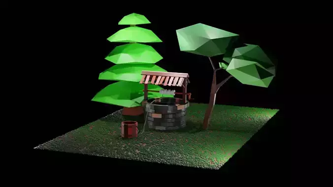 Wel - Low poly with trees environment