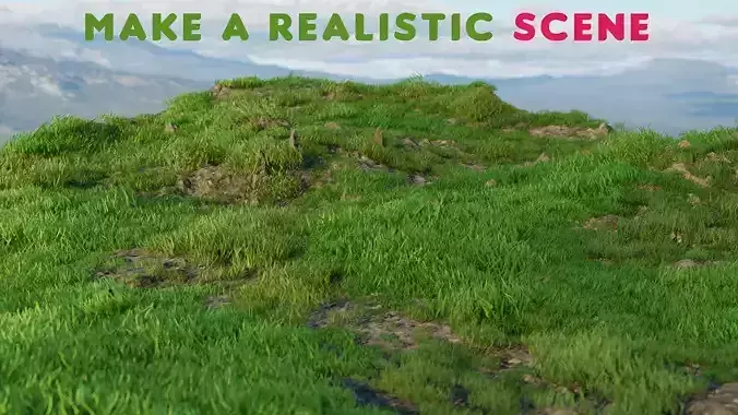 Realistic Grass Scene 3d Model