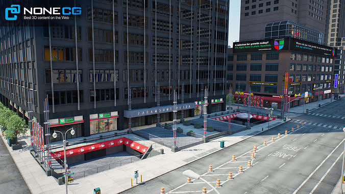 New York Broadway - 7th Avenue Set 2 V2 3D model 2