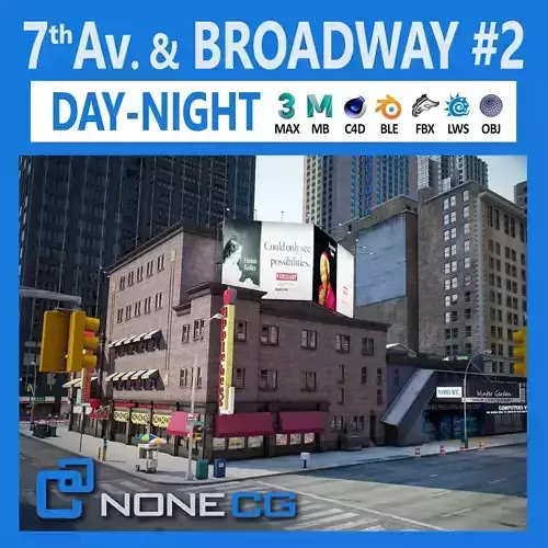 New York Broadway - 7th Avenue Set 2 V2 3D model