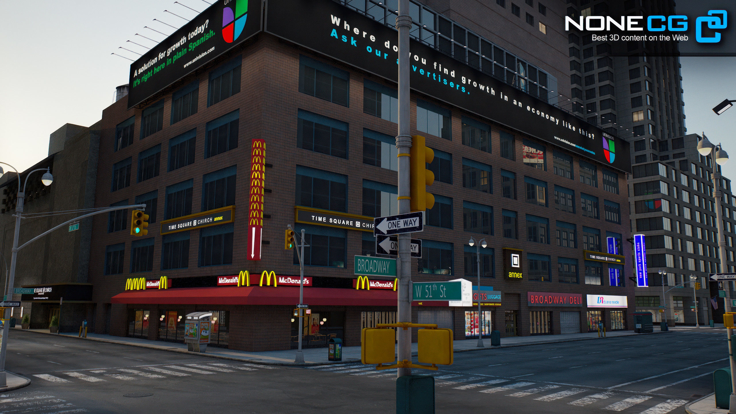 NYC Broadway - 7th Avenue Set 2 V2 3D model_11