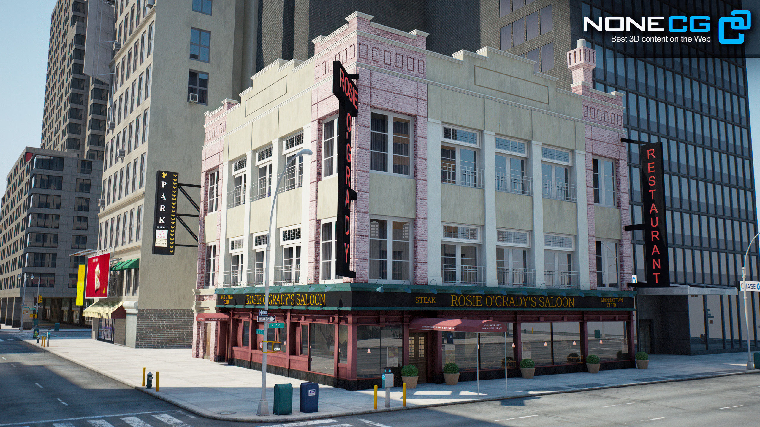 NYC Broadway - 7th Avenue Set 2 V2 3D model_4