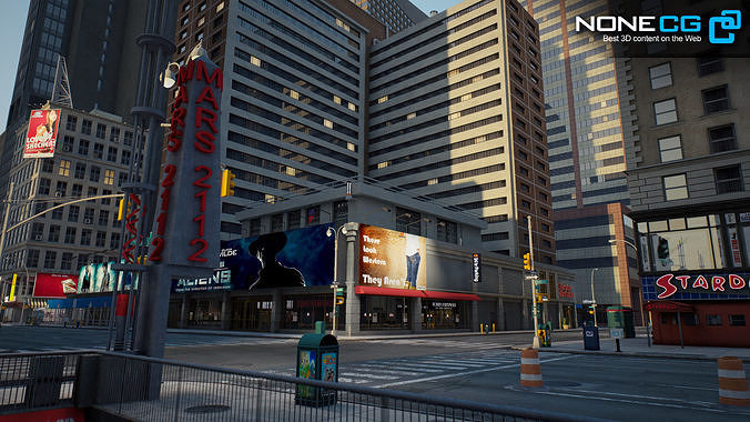 New York Broadway - 7th Avenue Set 2 V2 3D model 4