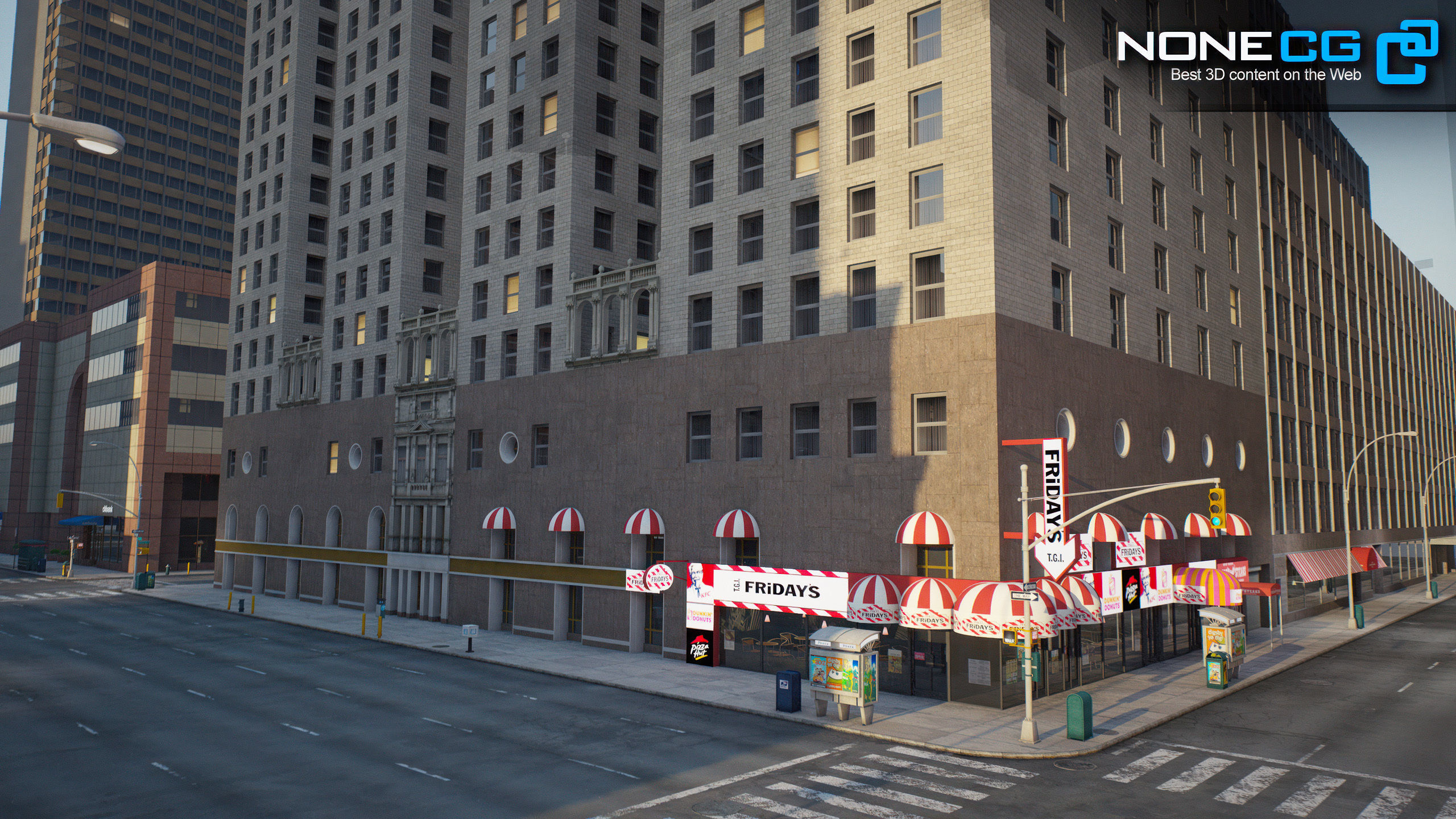 NYC Broadway - 7th Avenue Set 2 V2 3D model_21