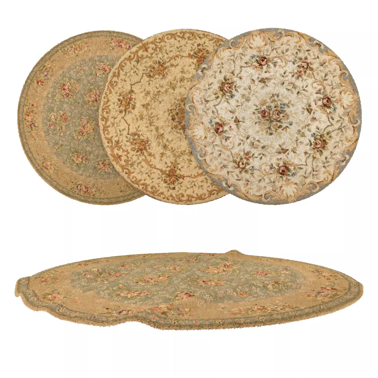 Round Rug Set 201 3D model_0