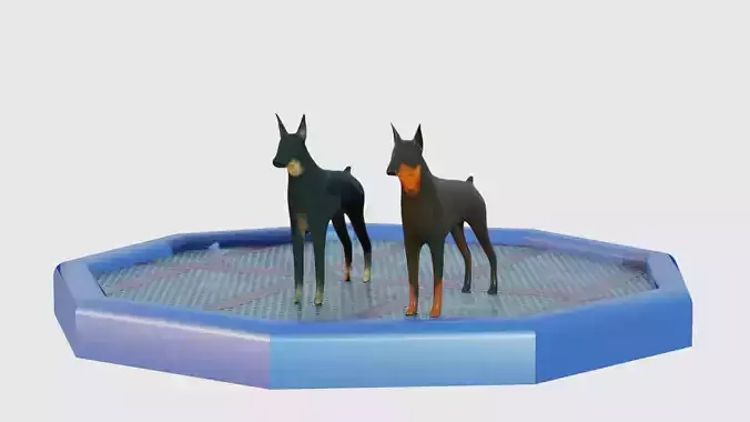 2 Low Poly Dog 3d Models Low-poly 3D model