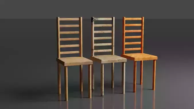 Chair three wooden chairs