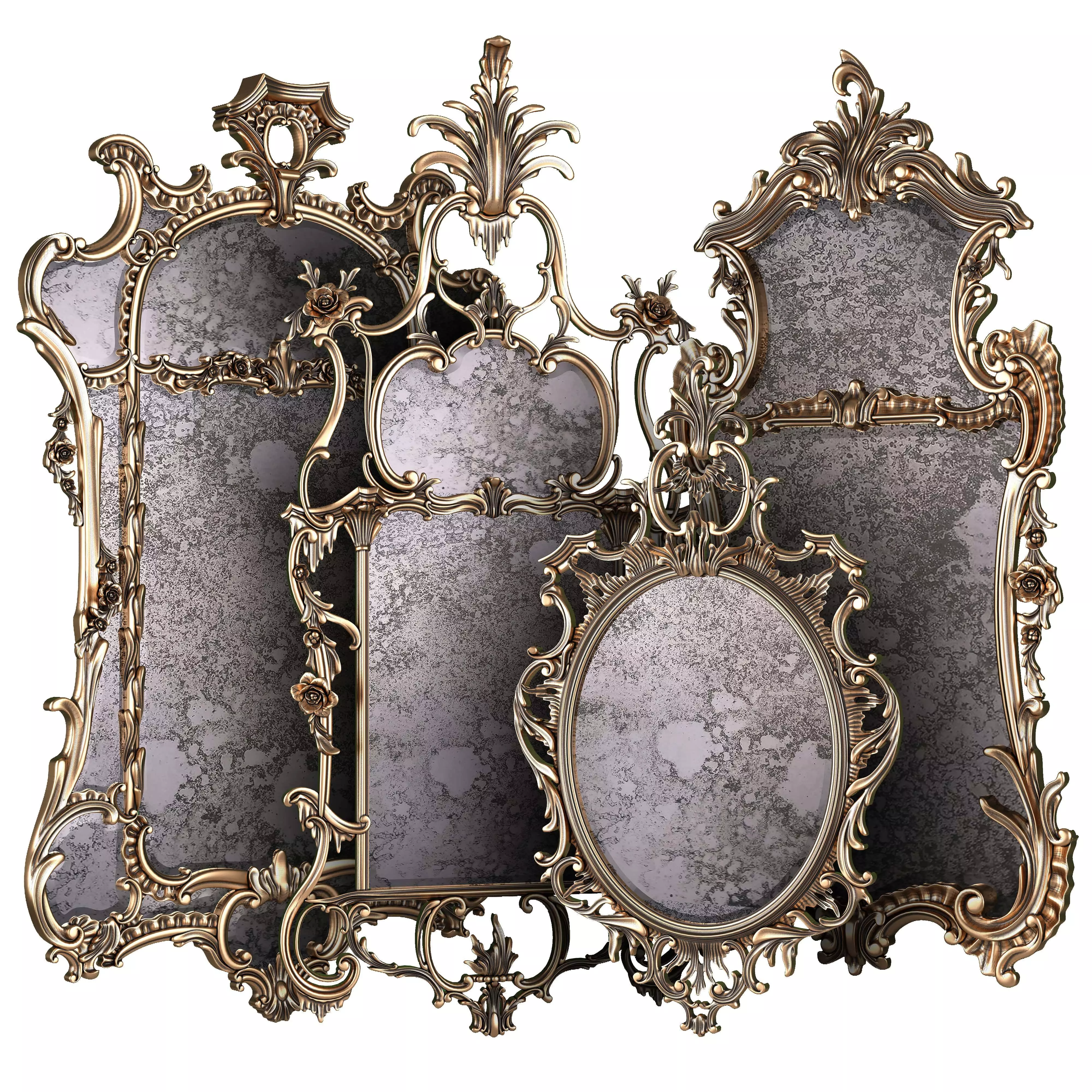 george 2 mirror set 3D model_0