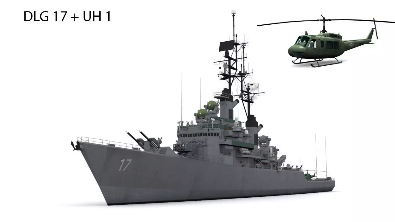 DLG 17 USS Harry E Yarnell Low-poly 3D model