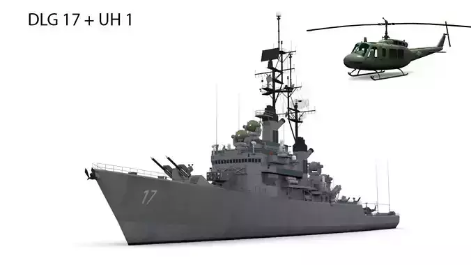 DLG 17    USS Harry E Yarnell Low-poly 3D model
