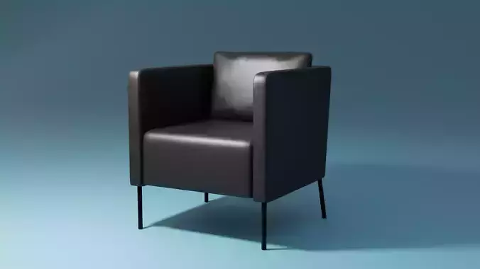 EKERO Ikea Black Leather Armchair