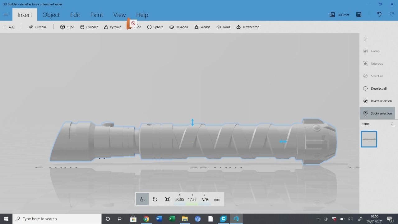 Starkiller Galen Marek force unleashed 2 saber hilt 3D print model_5