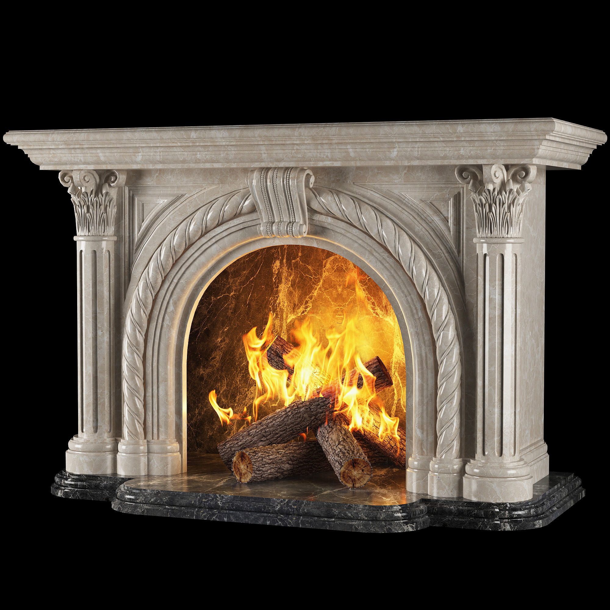 venice fireplace 3D model_12