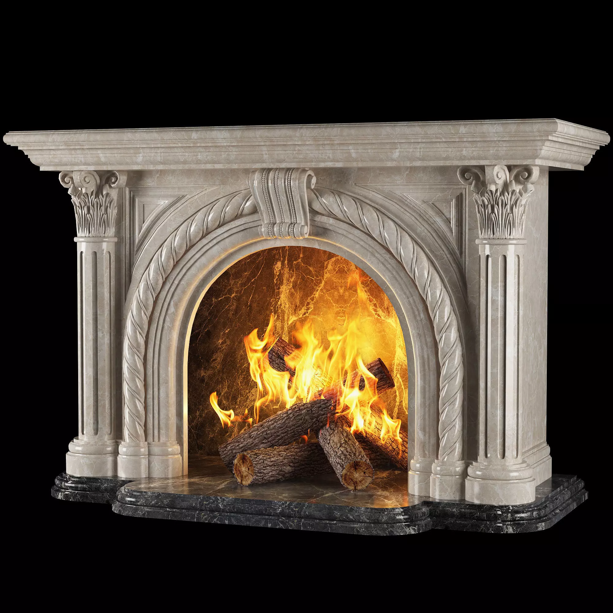 venice fireplace 3D model_0