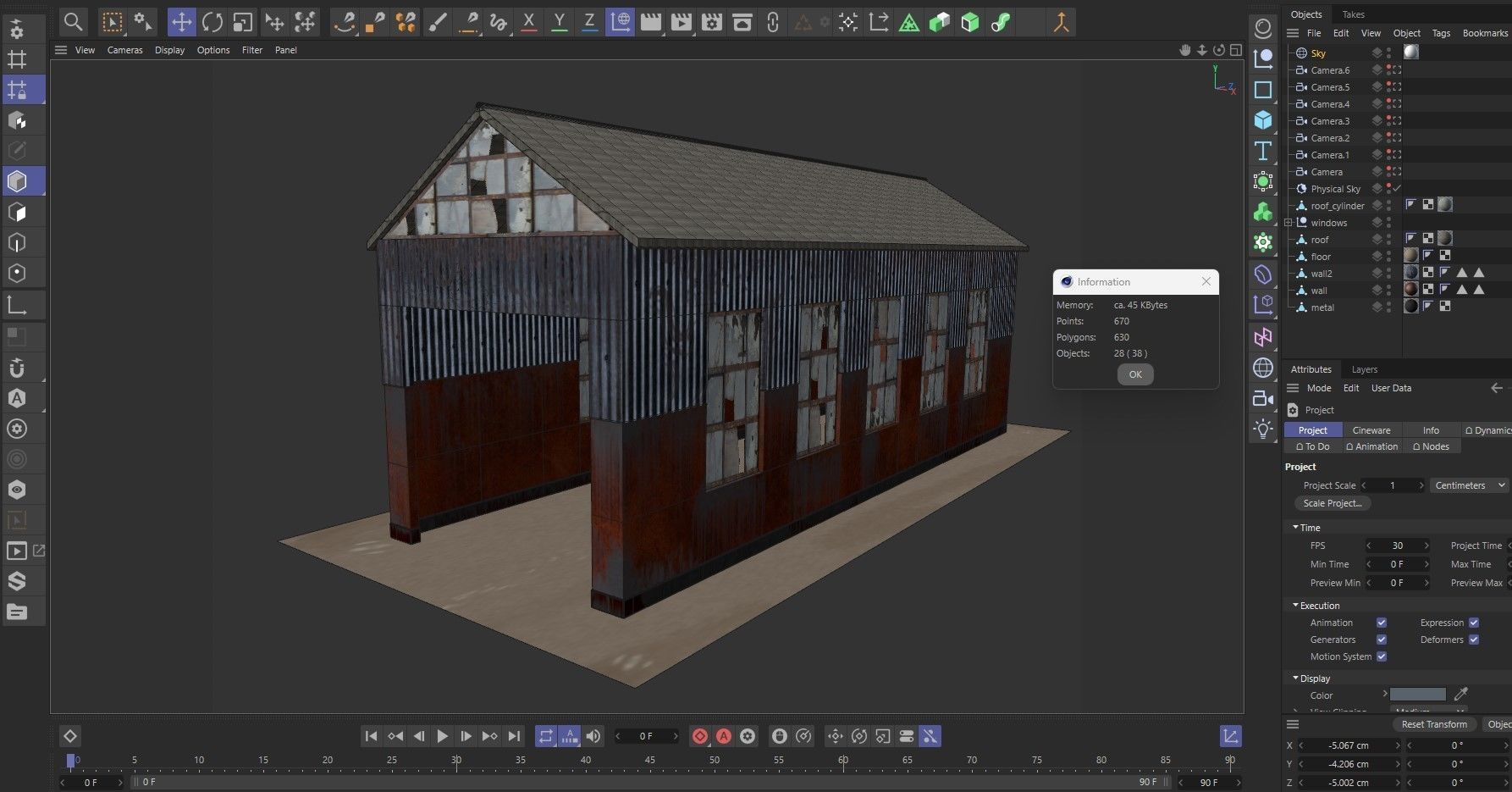 Abandoned industrial Building Low-poly 3D model_15