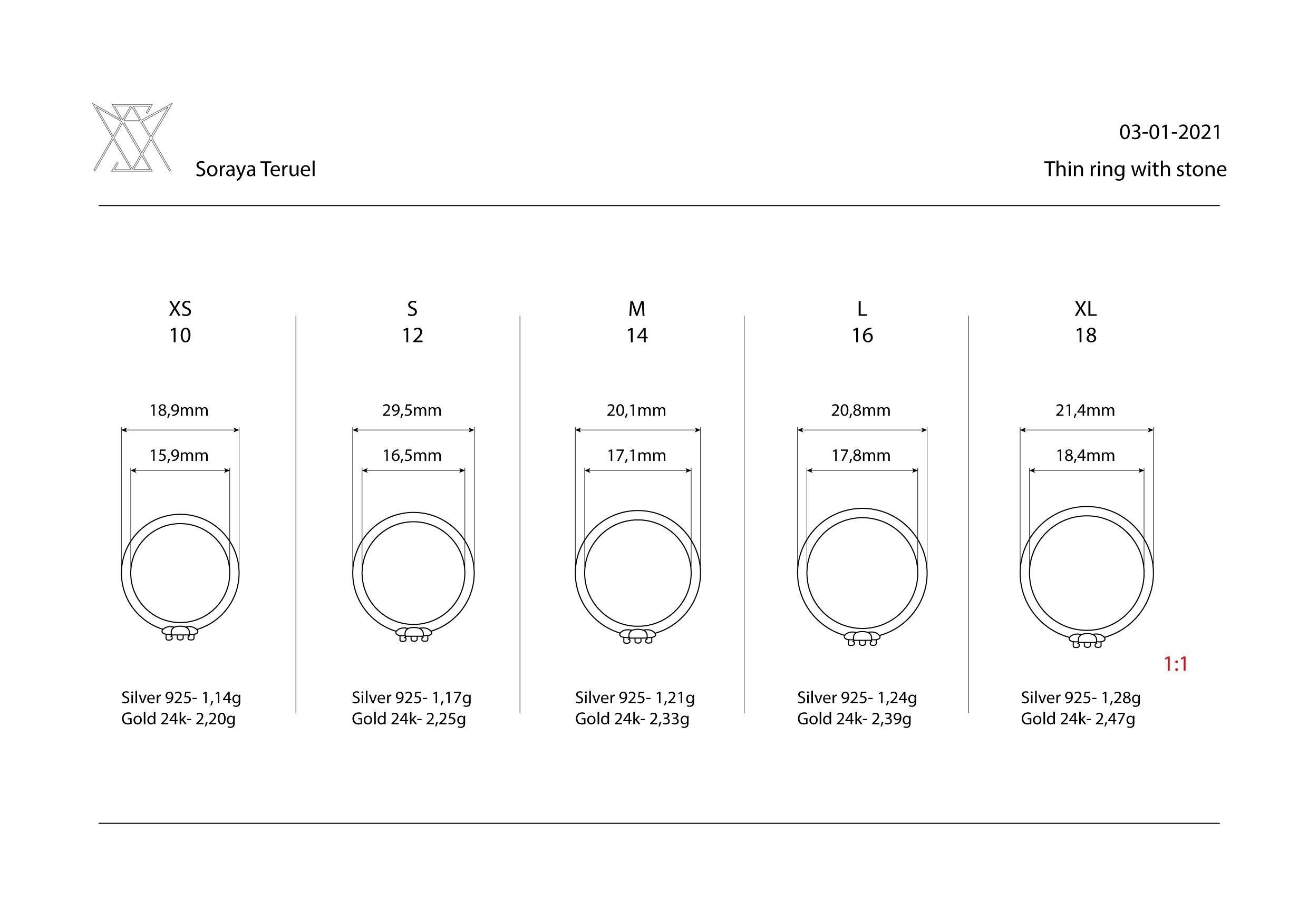 Thin baroque pattern ring with stone 3D print model_6
