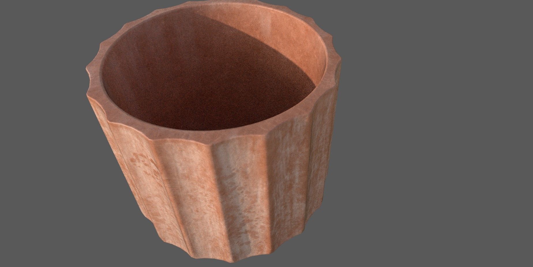 Terracotta Planter lowpoly model 3D model_1