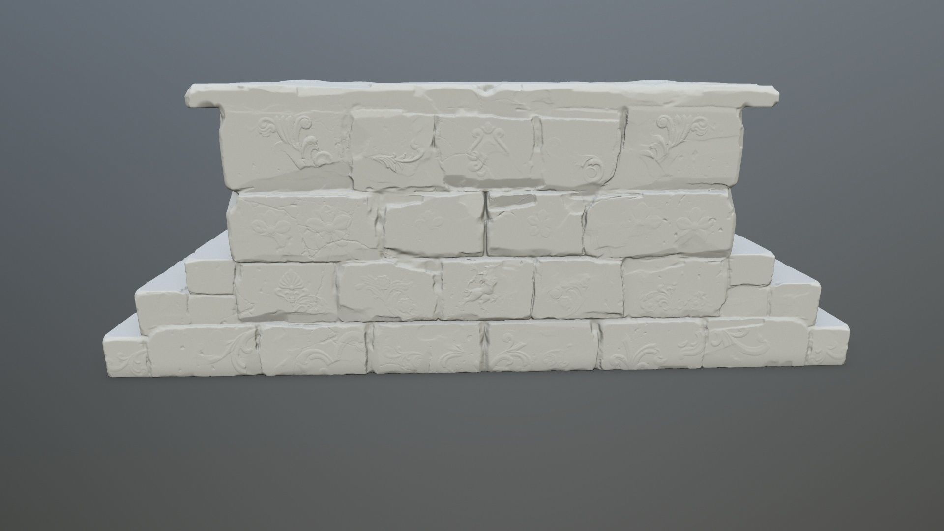 base 1 stone wall 3D print model_5