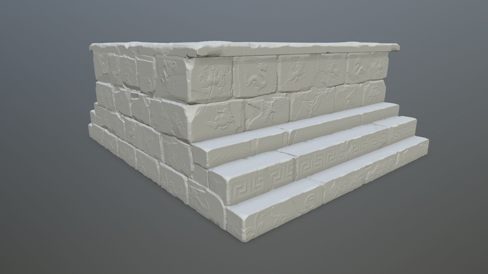 base 1 stone wall 3D print model_4