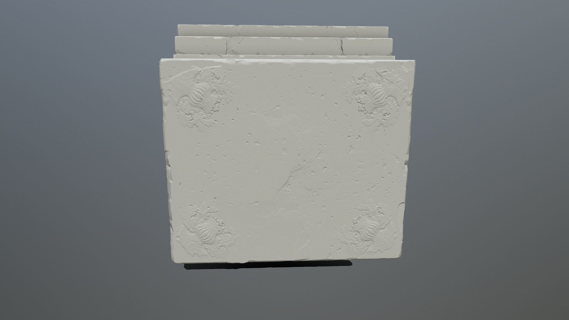 base 1 stone wall 3D print model_8