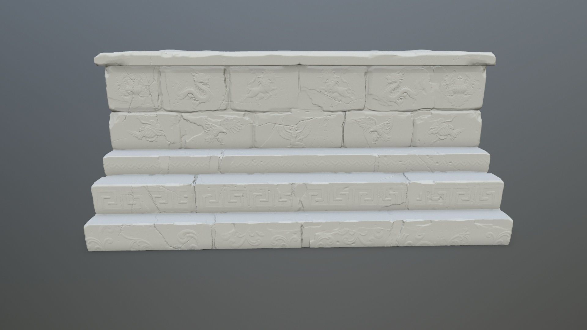 base 1 stone wall 3D print model_3