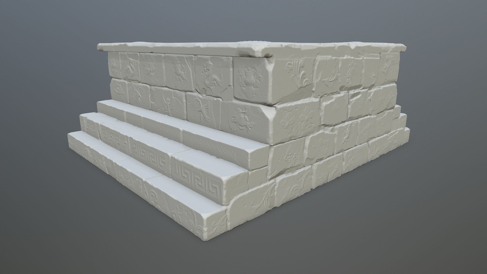 base 1 stone wall 3D print model_6