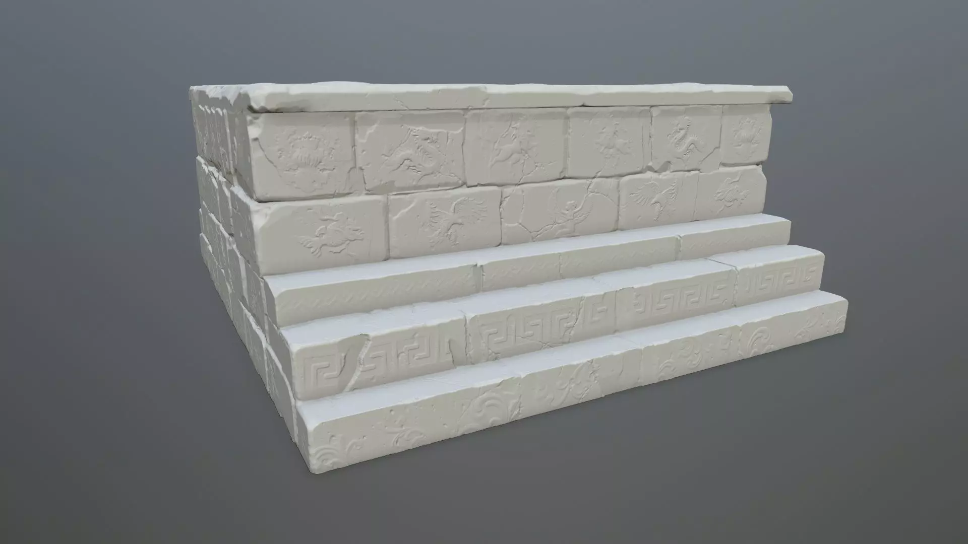 base 1 stone wall 3D print model_0
